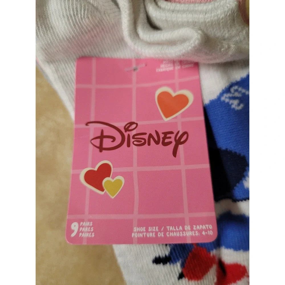 Disney Stitch Womens‎ Ankle Whimsical Socks 9 Pair Pack Shoe Size 4-10